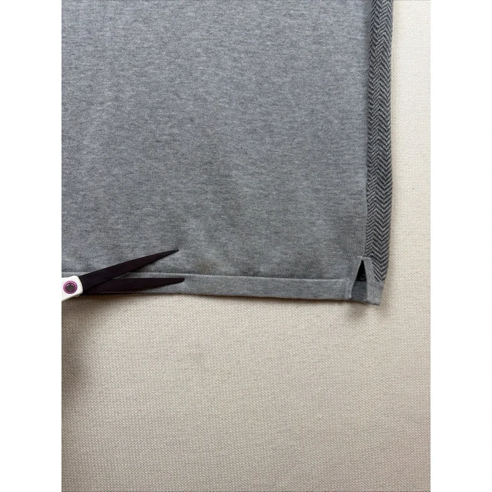 Tommy Bahama Mens Sweater Vest Gray Herringbone Quarter Zip XL Preppy CasualGolf